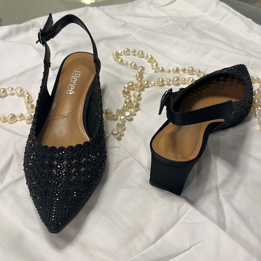 Black sparkle dress shoes.